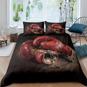 Conjuntos de ropa de cama Home Living Juego de guantes de boxeo 3D de lujo Funda nórdica Funda de almohada Niños Reina y Rey Tamaño UE / EE. UU. / AU / Reino Unido