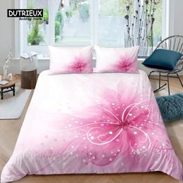 Ensembles de literie Home Living Luxury 3D Rose Flower Set Rose Housse de couette Taie d'oreiller Queen et King EU US AU UK Taille Couette 231017