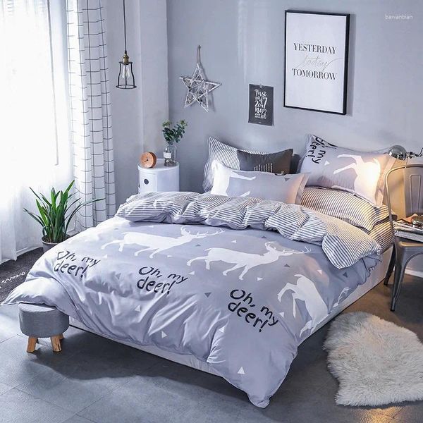 Conjuntos de ropa de cama Home Textil Alloe Algodón Conjunto de cuatro piezas One Product Drop Gift Wholes Ondited Sithited Bed Sedes