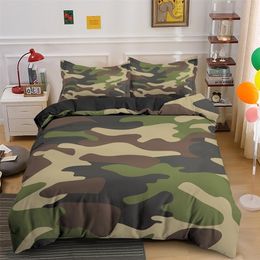 Ensembles de literie Accueil Textile Cool Garçon Fille Enfant Adulte Duver Cover Set Camouflage Ensembles de Literie King Queen Twin Couette Couvre Avec Taie D'oreiller 221010