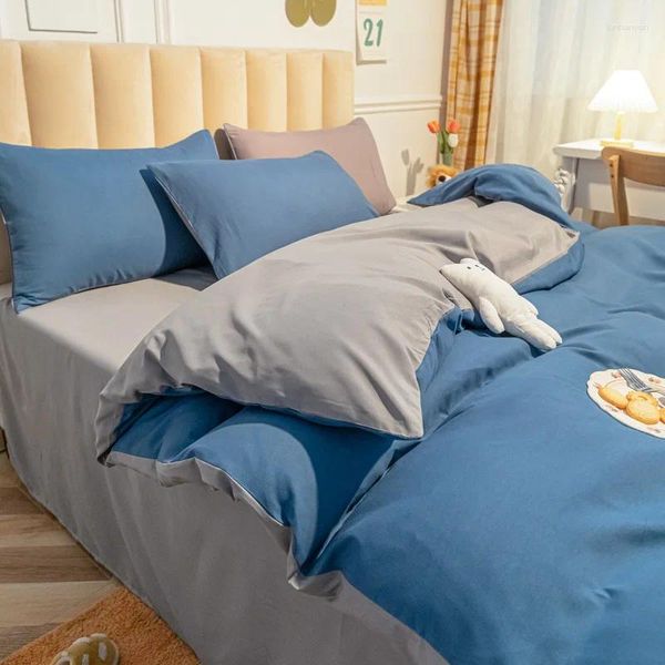 Conjuntos de ropa de cama Home Textile Duved Cubierta de colcha de almohada de edredón de color sólido