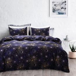 Literie sets home textile starry ciel univers couchet de couette couvercle couvercle tai-oreiller plaque plate feuille galaxie gamin adolescent garçon linge