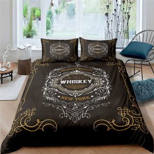 Beddengoedsets Huishoudtextiel Luxe 3D Whiskey Print Dekbedovertrekset 2/3 stuks kinderbeddengoedset AU/EU/UK/US Queen en Kingsize