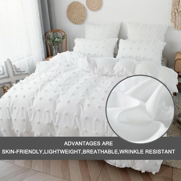 Ensembles de literie Textiles de maison Couverture de luxe Taies d'oreiller Couette Lit Moderne Minimaliste Vente Double Pour Simple Blanc Y0f3