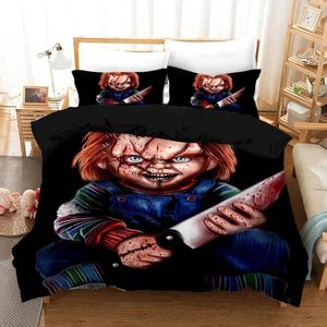 Beddengoed stelt horrorfilm kind van speelpersonage Chucky set king size poppenpop dek dekbeddeksel tweepersoonsbed quilts beddenbladen bedden