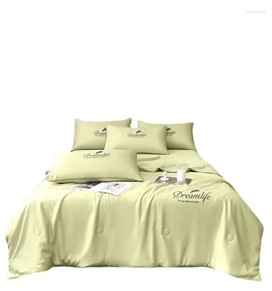 Juegos de ropa de cama de seda de seda de seda fresca colcha de cuatro de cuatro