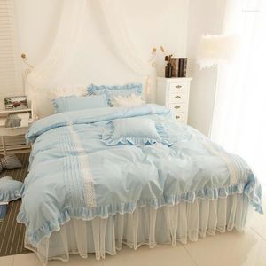 Sets de ropa de cama Ins Net Red Red Set Warly Cogiled White Counta Lace Princess Wind Spring Summer Otoño e Invierno 2024