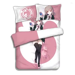 Conjuntos de ropa de cama Anime japonés nanami chiaki shit bitcaver almohada de almohada 4pcs
