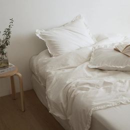 Conjuntos de ropa de cama Edredón de algodón blanco japonés Sábana de cama Cubierta de edredón Edredón de calidad superior 2024 Conjunto de lino