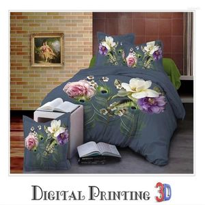 Beddengoed sets King Size luxe 3d rose rode kleur beddenbladen dekbeddekken set bruiloft bed pioen / luipaard