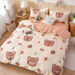 Ensembles de literie Kuup Animal Rose Ensemble de literie de luxe doux Queen Size Couette Ensembles de draps Ensemble de linge de lit 220 240 Couvre-lit nordique 150 Home 230308