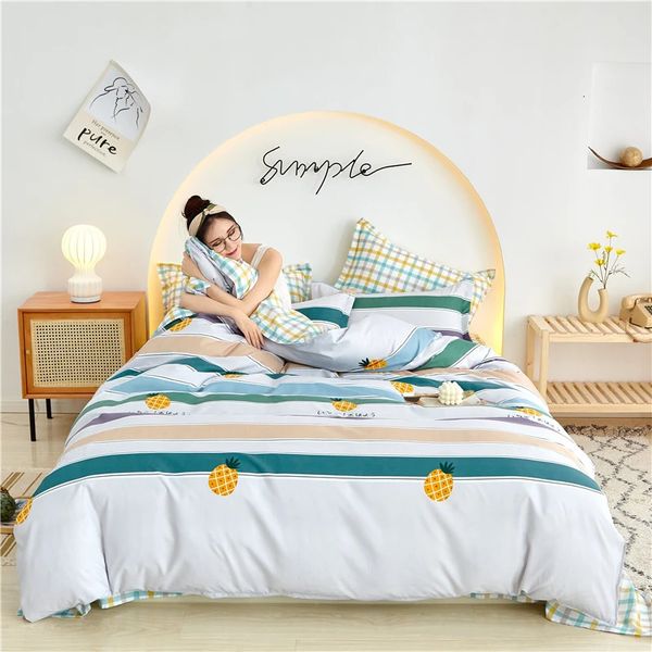 Ensembles de literie Kuup ensemble de bande dessinée draps doubles doux 34 pièces drap de lit housse de couette reine roi taille couette ensembles pour la maison enfant 231009