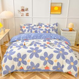 Beddengoed sets kuup aardbei set dubbele laken zacht 3/4pcs bed dekbedovertrekje koningin king size dekter s voor huis kind 221205