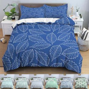 Ensembles de literie Feuilles imprimées ensemble nordique couvercle de couette couvercle tai-oreiller courtepointe eu double king size adultes pour enfants accessoires