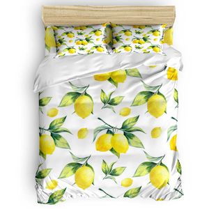 Set di biancheria da letto Set copripiumino di arte geometrica di frutta foglia di limone Set di biancheria da letto caldo e confortevole 234 pezzi Set di copripiumino Z0612