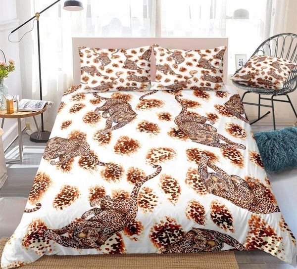 Conjuntos de ropa de cama Conjunto de leopardo Animal Ropa de cama Vida salvaje Funda nórdica Zoo Ropa de cama Niños Adolescentes Textiles para el hogar Microfibra