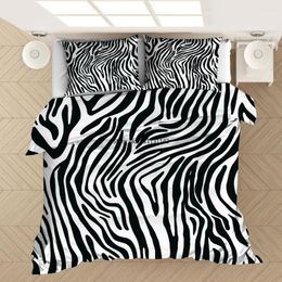 Ensembles de literie imprimé léopard zèbre 3D ensemble housses de couette taies d'oreiller couette literie linge de lit