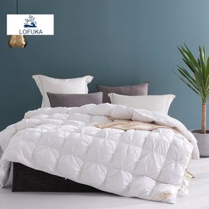 Beddengoedsets Lofuka Dames 100% Wit Ganzendons Dekbedvuller 3D Brood Dekbed Dekbed Winter Alle Seizoen Luxe Dekens Zijde Floss Shell 230912