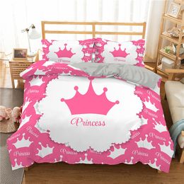 Beddengoedsets mooie roze set dekbedovertrek 140x200 voor meisjes slaapkamer quilt kussensloop bed enkele dubbele sizeno blad 221205