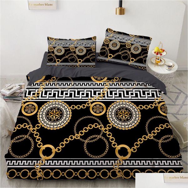 Conjuntos de ropa de cama Luxury 3d Europe Queen King Doble Duvet Er Lino Combustible Conjunto de colchas Circar 221231 Entrega de caída Home Garden T Dhmzv