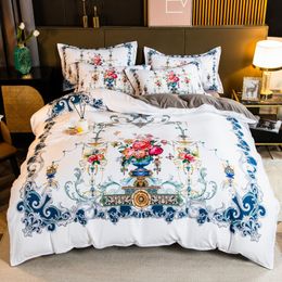 Beddengoedsets luxe katoenen schuurbloemen printset polyester dekbedovertrek quilt bed dekbed gemonteerd blad 221129