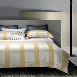 Ensembles de literie Luxury Europe Jacquard Set 1000TC Coton Lit Lit Duvet Cover Feuille d'oreiller