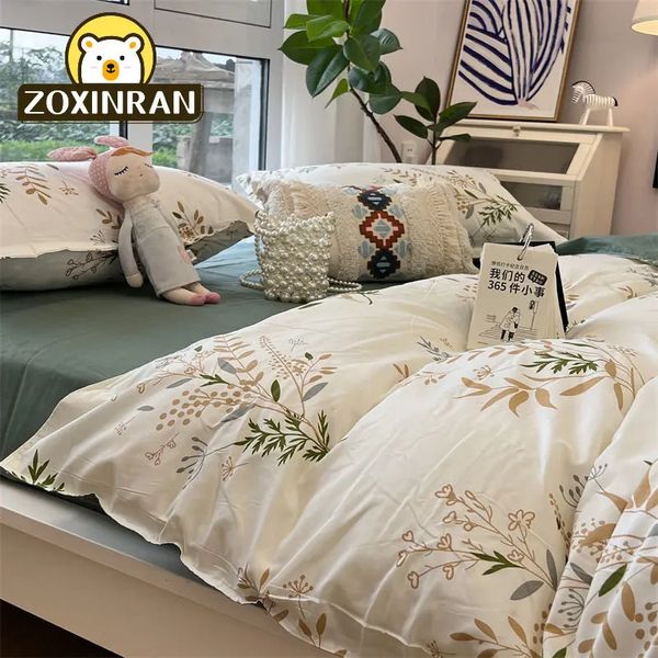 Ensembles de literie Ensemble de literie nordique de luxe Housse de couette Ensembles de couette Drap de lit Chambre Anime Linge A de Mignon 231017