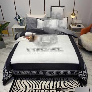 Beddengoed Sets Luxe Oranje Koning Designer Katoen Goud Paard Gedrukt Queen Size Dekbed Er Laken Mode Drop Levering Thuis Tuin T Dhnle