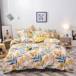 Ensembles de literie de luxe plante famille ensemble feuille housse de couette taie d'oreiller pas de remplissage pour garçons filles chambre linge de lit fraise imprimé fleuri