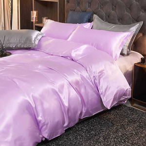 Beddengoed sets Luxe Satijnen Beddengoed Set Dekbedovertrek Set Enkele Dubbele Grootte Beddengoed 2 stks/3 stks/4 stks Bed Cover Bed Set