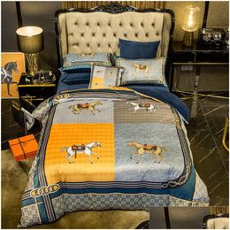 Bedding Sets Luxury Winter Designer Veet Queen King Size Duvet Er Bed Sheet Pillowcases High Quality Fashion Designers Comforter Drop Dhjna