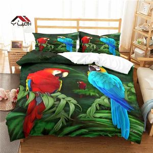 Beddengoed sets macaw kleur dierenpatroon dekbedovertrek set voor volwassen kinderen bedstromaar 10 maten