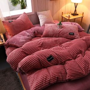 Ensembles de literie Magic Velvet Quilt Housse de couette Hiver Chaud Épaissir Neige Double Twin Queen King 221205