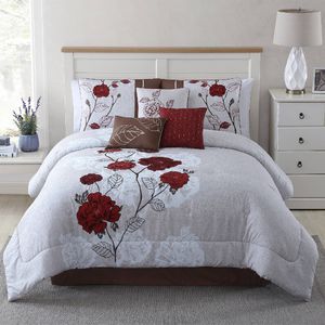 Bedding sets Mainstays 7-Piece Teal Roses Comforter Set Full/Queen With Embroidered Applique Detail 230506