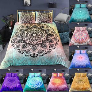 Ensembles de literie Mandala Set 2 3pcs Housse de couette bohème avec taie d'oreiller Maison Chambre Bohe Decor Single Twin Full Queen King Literie 230710