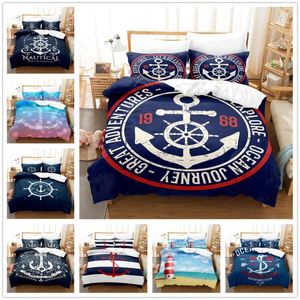 Beddengoed sets marine dekbedovertrek set ankerpatroon ultra zachte dekbed/quilt setpillowcases voor kinderen tieners jongens slaapkamer