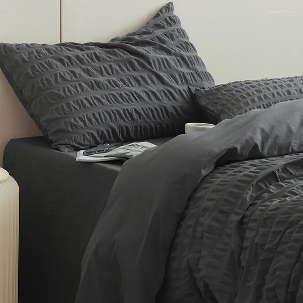 Ensembles de literie hommes motif couette de lit garçons coton pleine taille gris luxe Vintage nordique neutre Juego De Cama Kit d'ajustement à la maison
