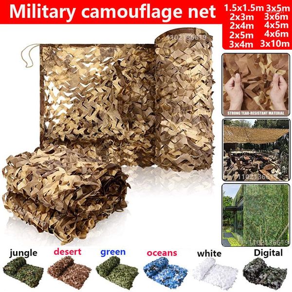 Ensembles de literie Filet de camouflage militaire Chasse Jardin Gazebo Auvent de voiture Blanc Vert Noir Jungle Désert Couleur 4x5m3x5m2x2m