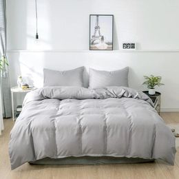 Ensemble de literie de style moderne en lin de lit dacron 3pcs / ensemble Simple Set Set Superior Linens Feuilles et taies d'oreiller couvrent 10 taille à choisir