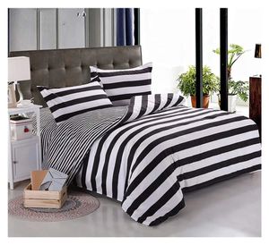 Ensembles de literie MWSWL 3 pièces ensembles à rayures housse de couette blanc et noir rayé pour garçons filles chambre d'enfants réversible 230927