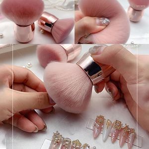 Ensembles de literie Nail Art Brosse Rose Blanc Rond Petite Fleur Peinture Gel Poussière Nettoyage Brosses Maquillage Manucure Outil