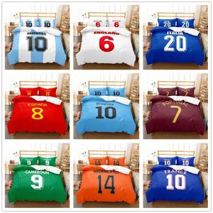 Beddengoed stelt National Football Team Core Player ID dekbedoverdeksel Set EU Single Double King US Double King Bedding J240507