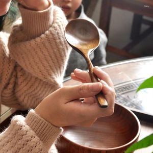 Beddengoed sets natuurlijke lange handgreep houten lepel Japanse rijst gemengde soep kookgerei draagbaar tafelgerei keukenaccessoires