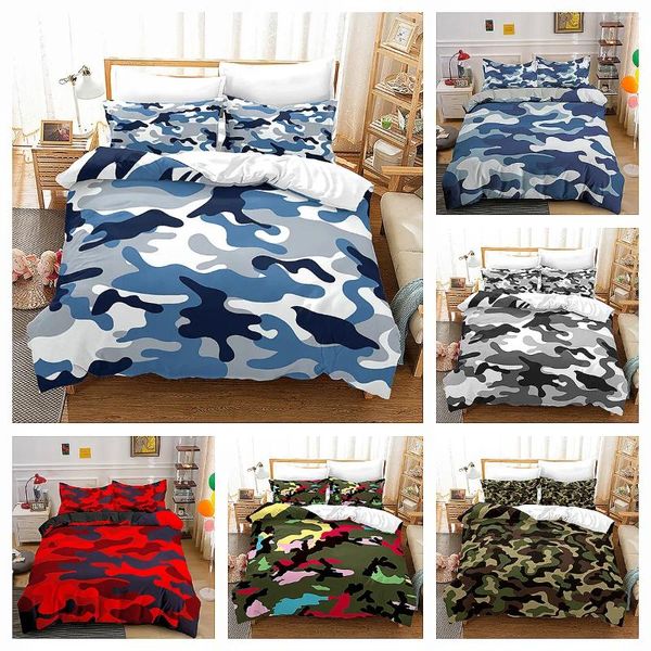 Ensembles de literie Camouflage de camouflage de la marine Couette de couette pour la chambre à coucher pour lit de lit à domicile.