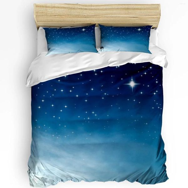 Conjuntos de ropa de cama Night Sky Stars Set 3 unids Niños Niñas Funda nórdica Funda de almohada Niños Adulto Edredón Cama doble Textiles para el hogar