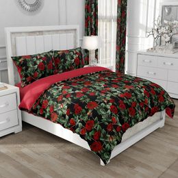 Beddengoed sets Noordse linnen dekbedovertrek Queen Euro 240x220 Size bed set deken quilt deksels voor thuisbedden bloemen roos 221206