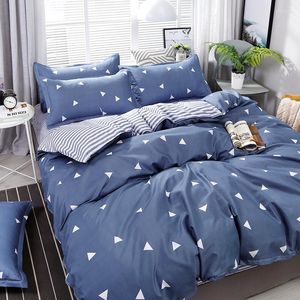 Ensembles de literie nordique coquette de couette ￠ double taille draps de lit et taies d'oreiller lin polyester 2 personnes textile ￠ la maison