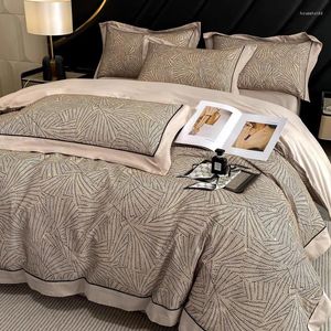 Ensembles de literie Ensemble nordique Luxe 1200TC Coton égyptien Couette Couette Housse de couette et taie d'oreiller King Size Textiles de maison