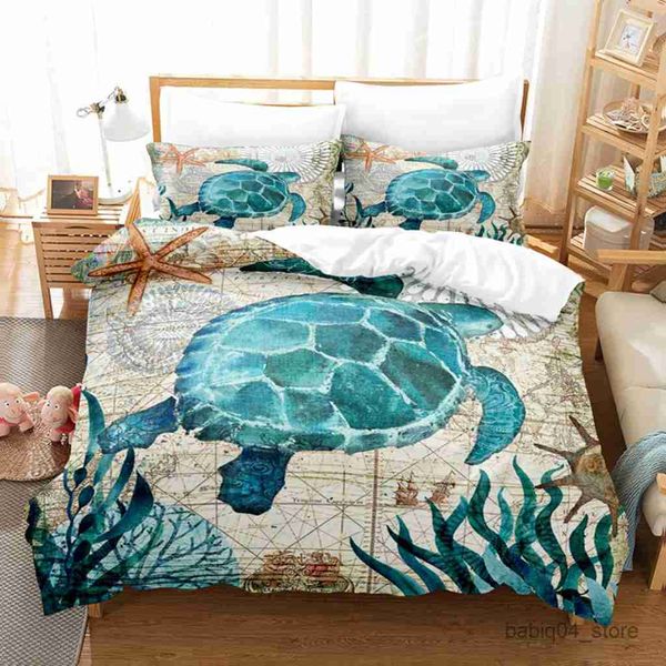 Ensembles de literie Ocean World, ensemble de literie simple, double, pleine taille, méduse, ensemble de housse de couette pour chambre d'enfant, impression 3D, R230823