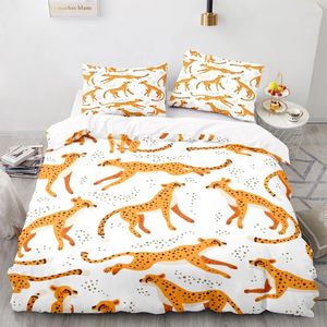 Juegos de ropa de cama con el leopardo leopardo estampado de la cubierta nórdica 220x240 tamaño con funda de almohada para recomendar textiles de hogar de dormitorio suave